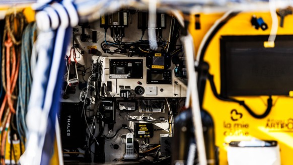 LES SABLES-D&#039;OLONNE, FRANCE - NOVEMBER 3: A detailed view boat parts at Port Les Sables-d&#039;Olonne prior the Vendee Globe 2024 on November 3, 2024 in Les Sables-d&#039;Olonne, France. (Photo b ...
