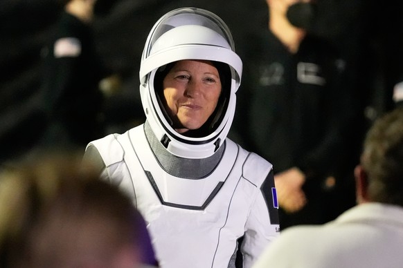 Crew 12 mission ESA astronaut Sophia Adenot, of France, greets family and friends as she leaves the Operations and Checkout building before heading to pad 40 at the Cape Canaveral Space Force Station  ...