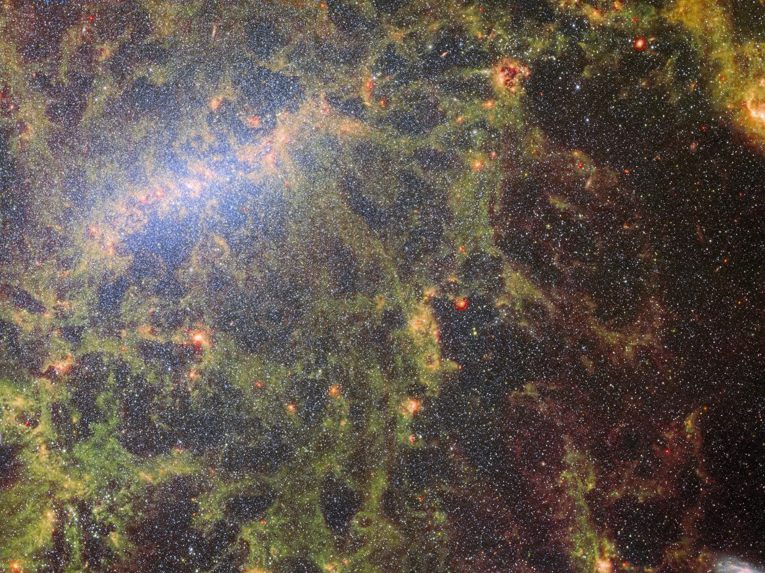 La galaxie NGC 5068 prise en photo par James Webb.