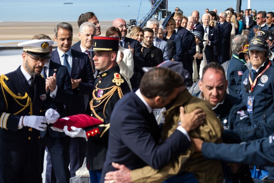 NORMANDY, FRANCE - JUNE 6: (----EDITORIAL USE ONLY MANDATORY CREDIT - &#039; UKRAINIAN PRESIDENCY / HANDOUT&#039; - NO MARKETING NO ADVERTISING CAMPAIGNS - DISTRIBUTED AS A SERVICE TO CLIENTS----) Ukr ...