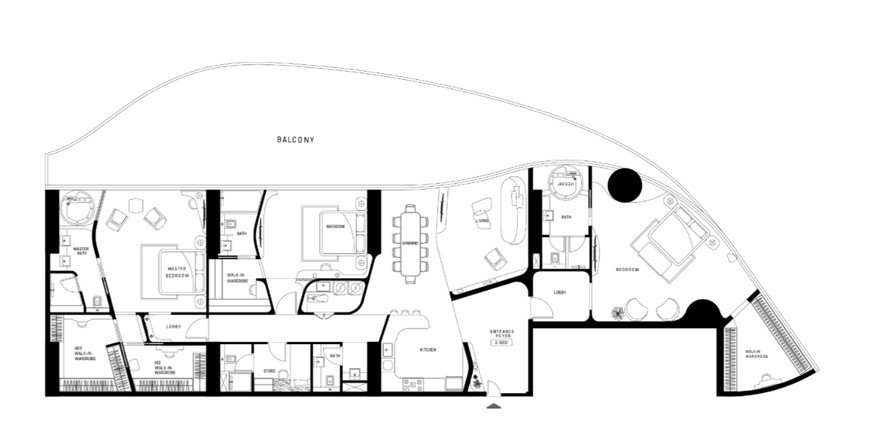 Si vous êtes stalker professionnel, voici un plan de l'un des «Sky Mansions», comme ça, vous pourrez imaginer Neymar se déplacer dans l'espace.