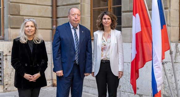 Nathalie Fontanet, Igor Popov et Christina Kitsos, en avril dernier.