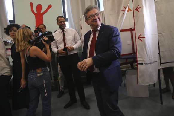 Jean-Luc Melenchon a voté à Marseille.