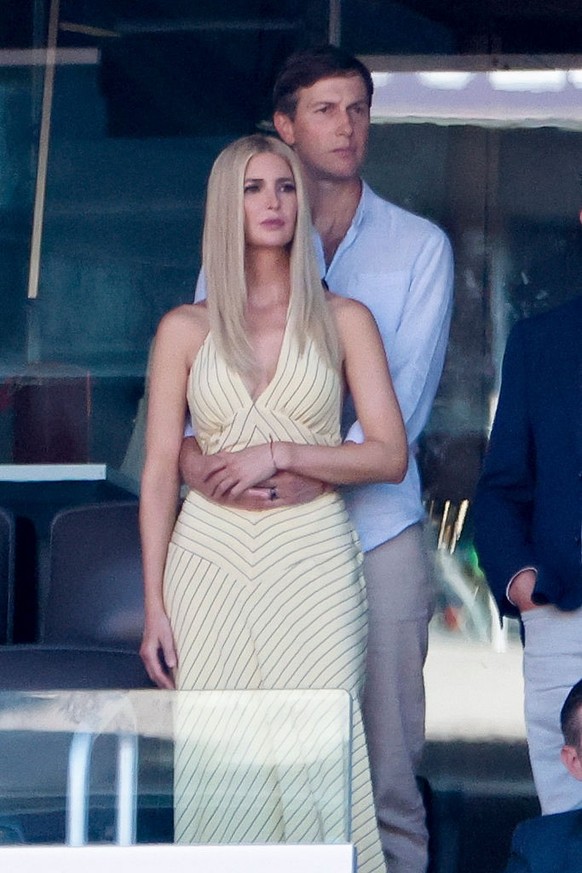 EAST RUTHERFORD, NEW JERSEY - JULY 19: Ivanka Trump and husband Jared Kushner attend the FIFA World Cup 2026 Final football match between Spain and Argentina at New York New Jersey Stadium on July 19, ...