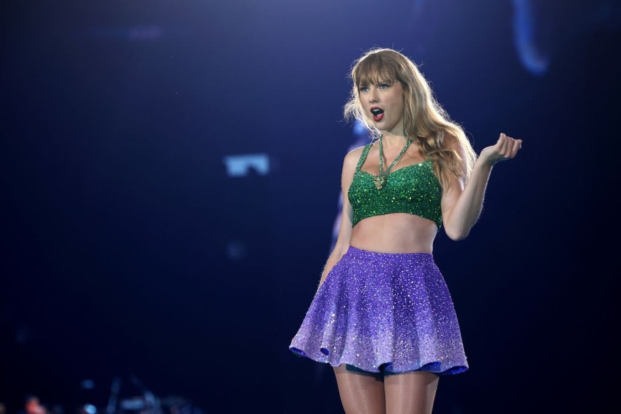 AMSTERDAM, NETHERLANDS - JULY 05: (EDITORIAL USE ONLY AND NO COMMERCIAL USE AT ANY TIME. NO USE ON PUBLICATION COVERS.) Taylor Swift performs onstage during &quot;Taylor Swift | The Eras Tour&quot; at ...