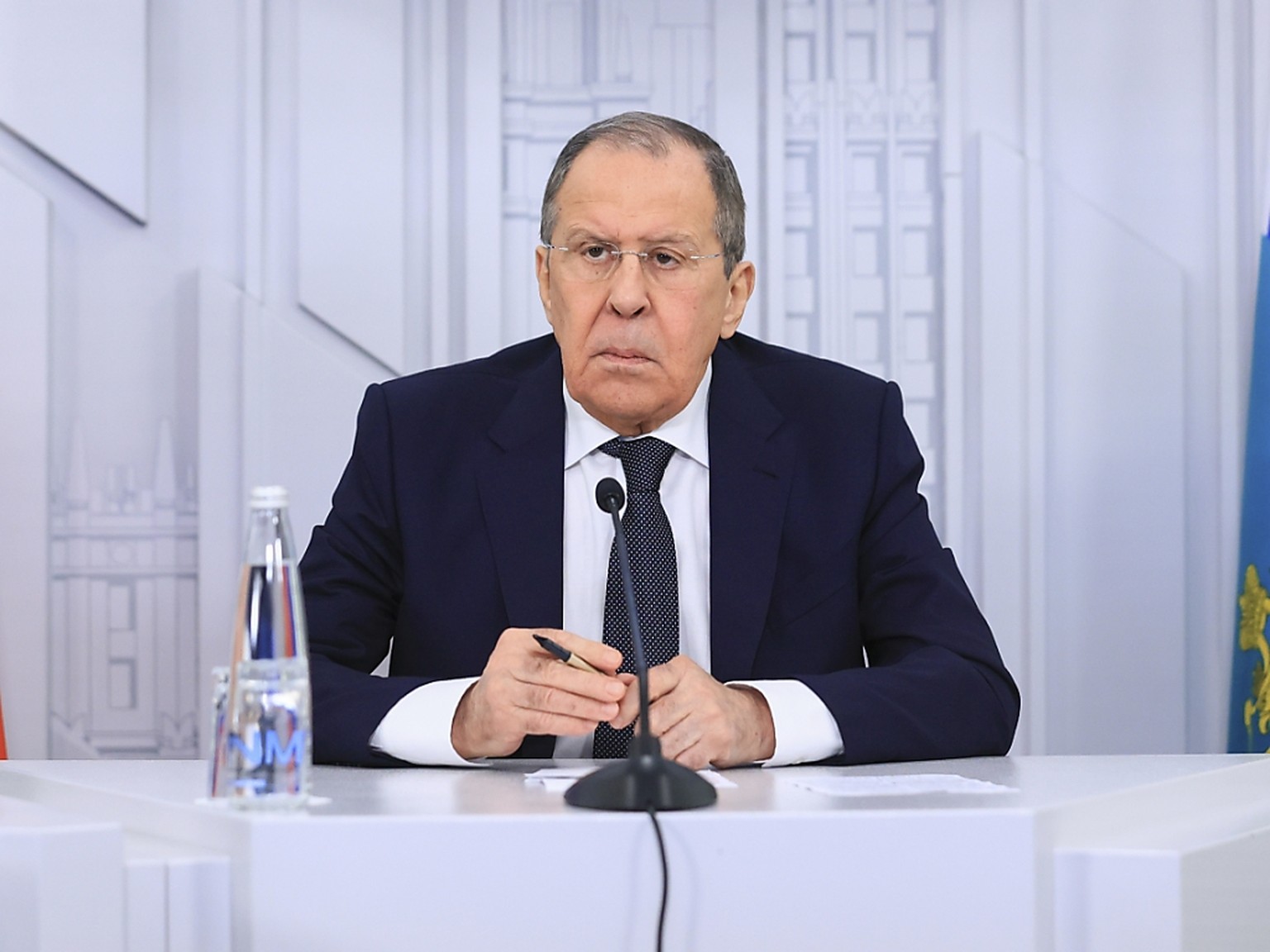 A Moscou, le chef de la diplomatie russe Sergue