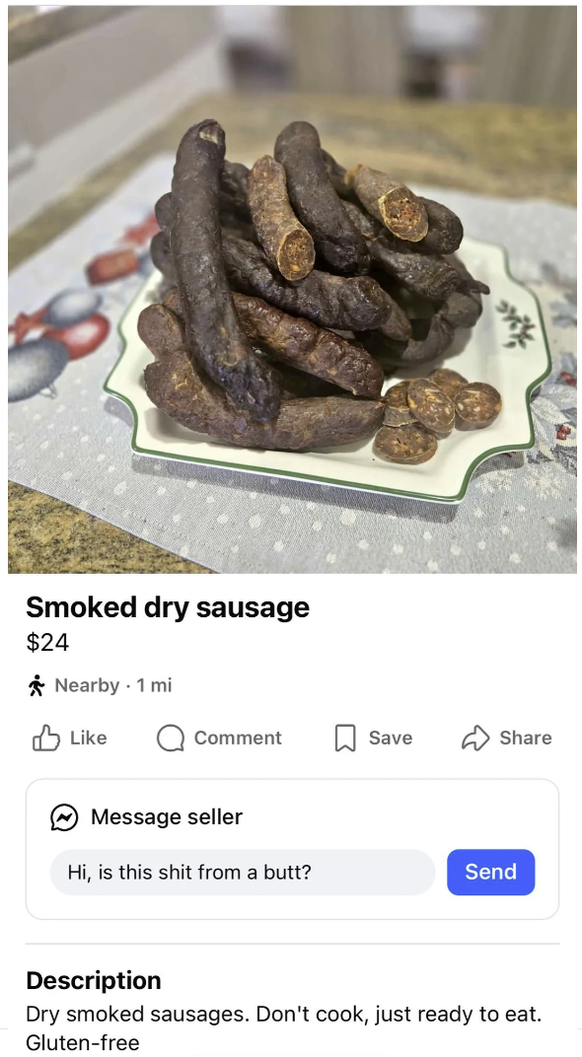 Dinge, die Leute im Internet verkaufen: Würste