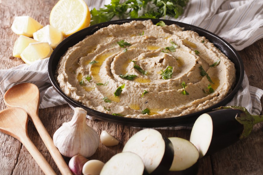 aubergine puree dip baba ganousch mezze essen food vegetarisch vegan griechisch türkisch