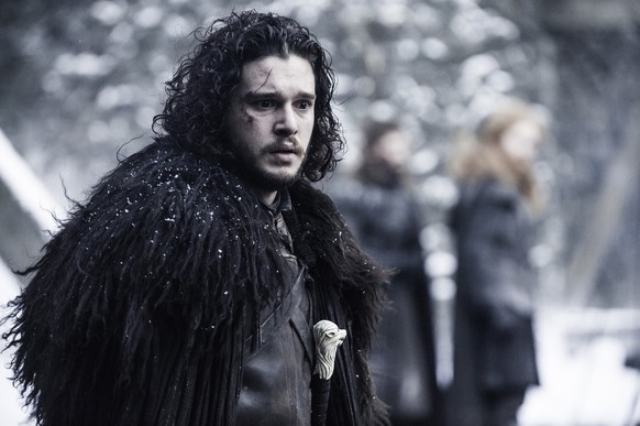 In this image released by HBO, Kit Harington portrays Jon Snow in a scene from &amp;quot;Game of Thrones.&amp;quot; (Helen Sloan/HBO via AP)