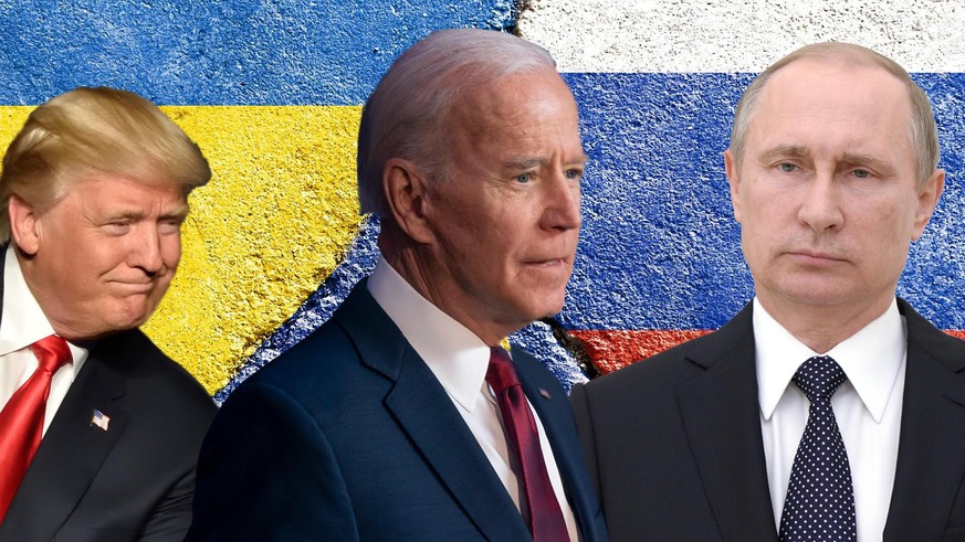 Donald Trump, Joe Biden et Vladimir Poutine.