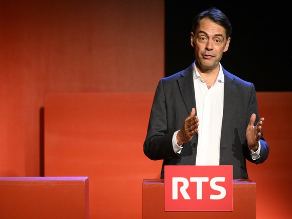 Pascal Crittin, directeur de la RTS, a pr�sent� lundi matin � Lausanne, les nouveaut�s de la rentr�e 2023, ax�es entre autres sur les �lections f�d�rales.