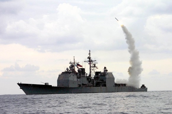 Un missile Tomahawk en action.
