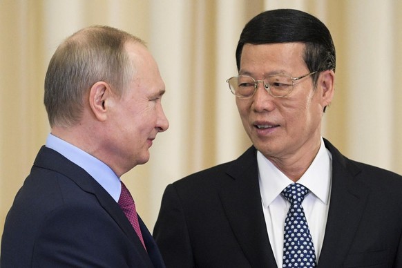 Zhang Gaoli avec Vladimir Poutine en 2017.