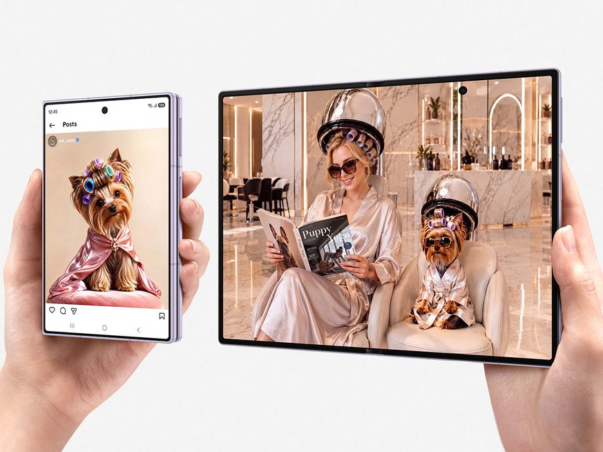 Le Galaxy Z Fold 8 est plus large, mais plus court que les précédents.