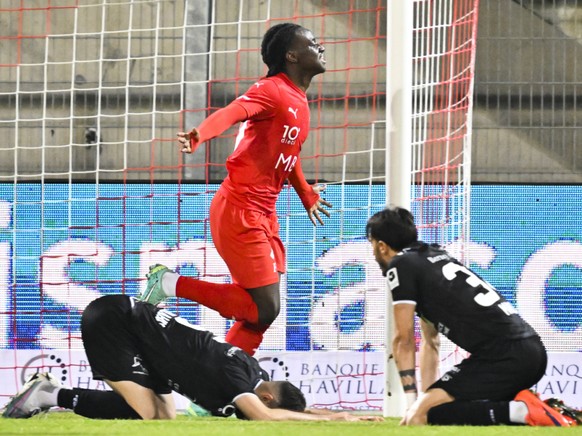 Ryan Fosso sous les couleurs de Vaduz contre Stade Lausanne Ouchy en 2023.