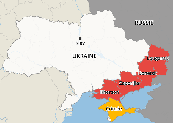 Les régions annexées par la Russie en Ukraine.