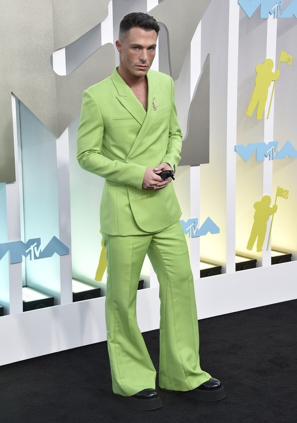 Colton Haynes arrives at the MTV Video Music Awards at the Prudential Center on Sunday, Aug. 28, 2022, in Newark, N.J. (Photo by Evan Agostini/Invision/AP)