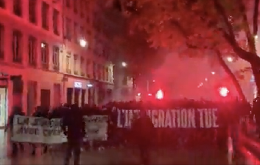 Manifestation de l'ultradroite, lundi 27 novembre à Lyon.