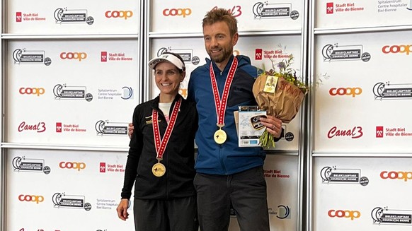 Demian Schaedler avec la lauréate chez les dames, Claudia Bernasconi.