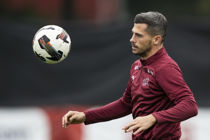 Remo Freuler im Abschlusstraining der Schweizer Fussball Nationalmannschaft vor dem kommenden WM Qualifikationsspiel gegen Schweden, am Donnerstag, 9. Oktober 2025, in St. Gallen. (KEYSTONE/Gian Ehren ...