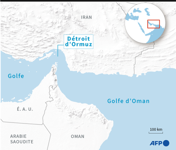 Détroit d&#039;Ormuz carte de situation.