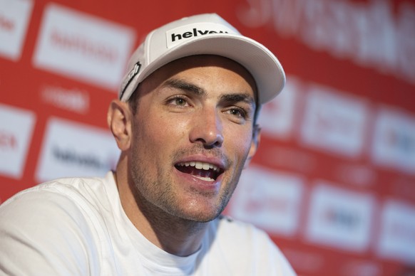 Daniel Yule an einem Medientreffen von Swiss Ski in THE HALL am Dienstag, 1. Oktober 2024 in Duebendorf. (KEYSTONE/Til Buergy)