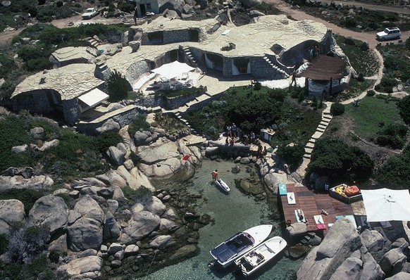 August 1984: The summer home of Prince Victor Emmanuel and Princess Marina of Savoy, on Cavallo, Corsica. This unique dwelling by architect Savin Couelle has been designed to blend in with the island& ...