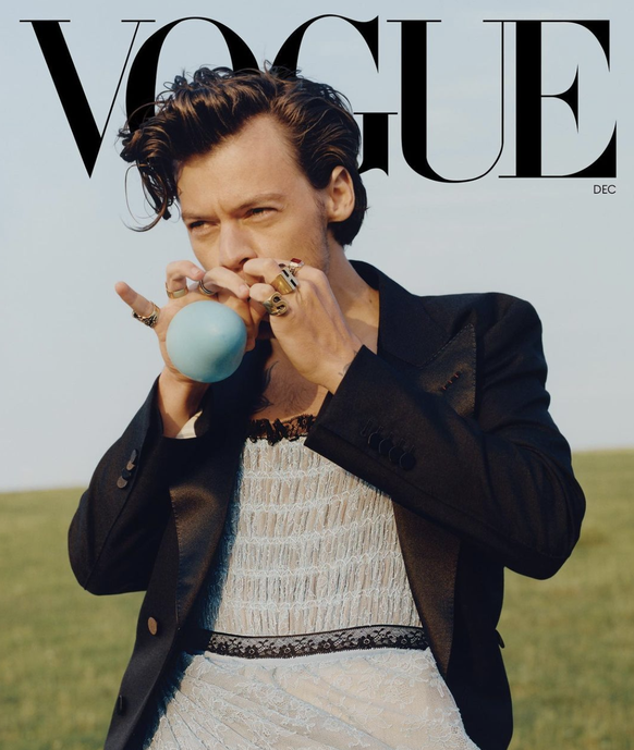 Harry Styles, couverture de Vogue en décembre 2020