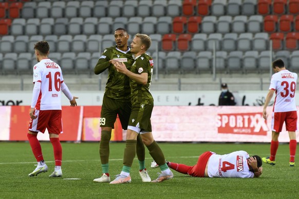 Guillaume Hoarau (à gauche) et Gaëtan Karlen avaient été les deux grands artisans du maintien du FC Sion la saison passée.