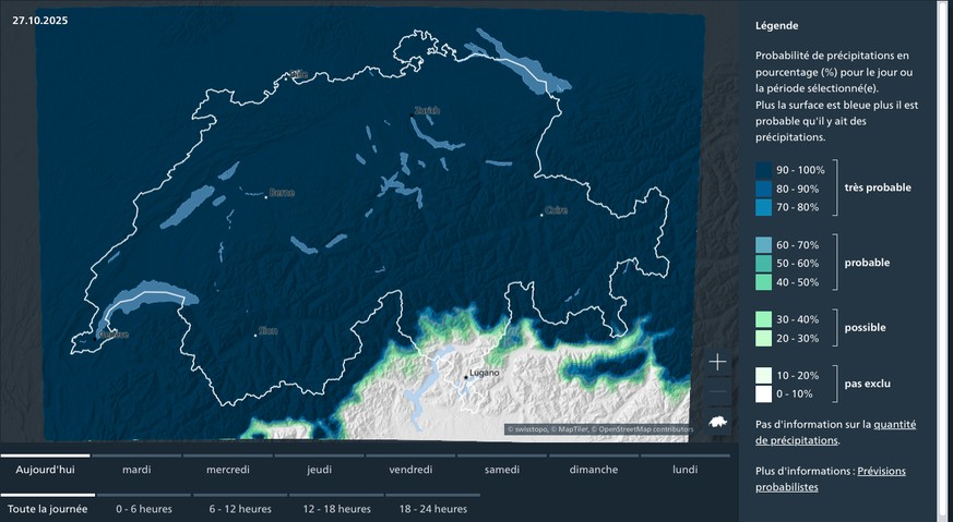 Météo Suisse et neige ce lundi