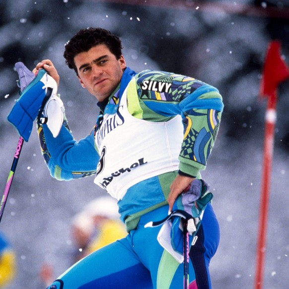 Ski Alpin Weltcup 1991/1992 Kitzbuehel: TOMBA (ITA) Ski Alpin Weltcup 1991/1992 Kitzbuehel Slalom 13.01.1991 Alberto TOMBA (Italien) Kitzbuehel Oesterreich *** Alpine Skiing World Cup 1991 1992 Kitzbu ...