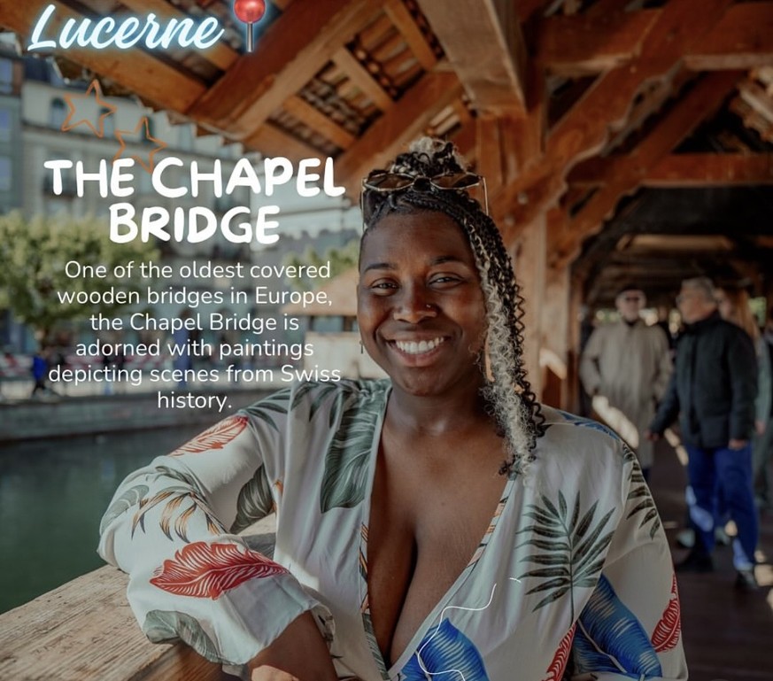 Un exemple de publication sur Instagram de Tyra, à Lucerne.