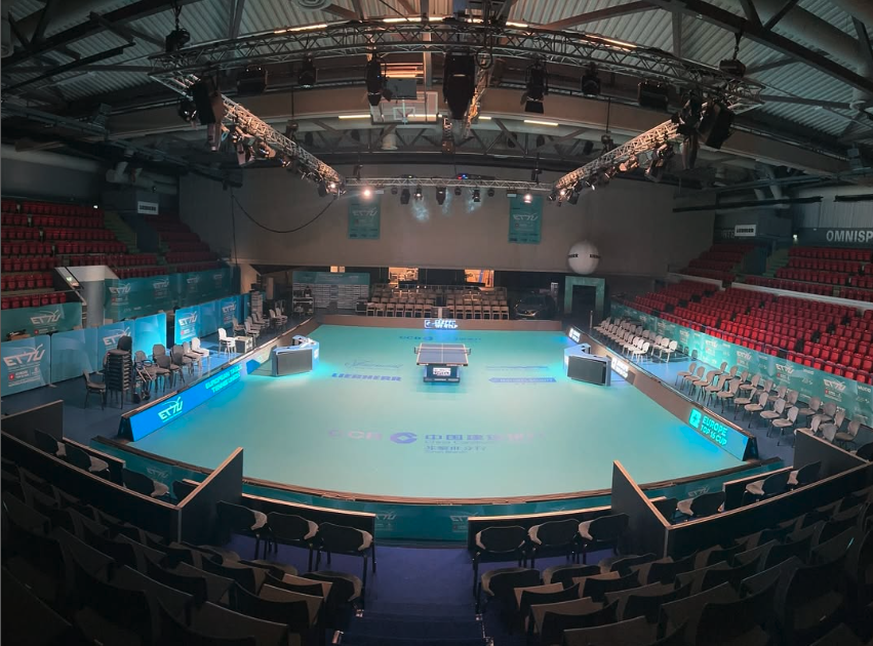 La salle Omnisports du Pierrier est prête à accueillir les meilleurs pongistes d'Europe.