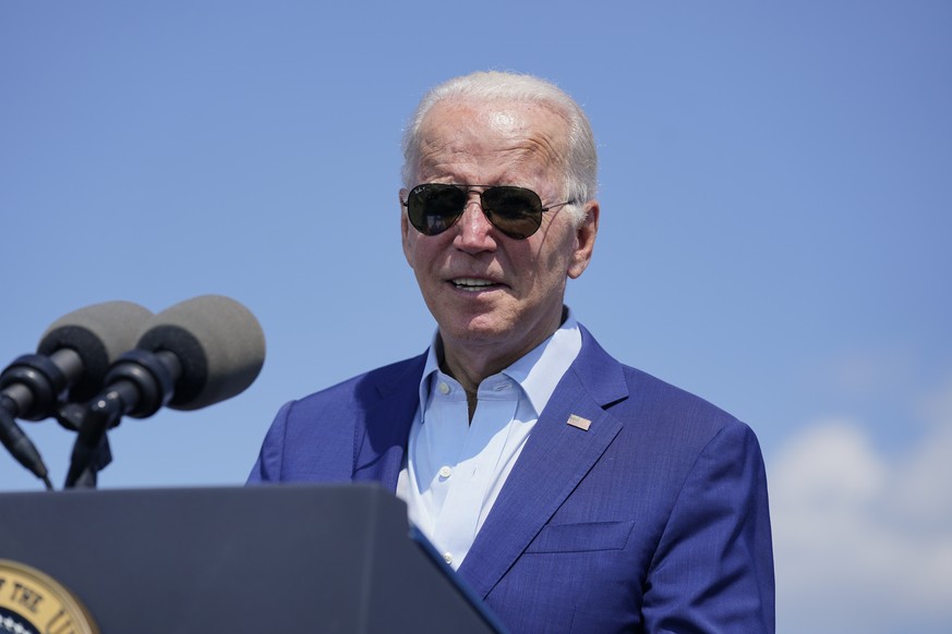 President Joe Biden speaks about climate change and clean energy at Brayton Power Station, Wednesday, July 20, 2022, in Somerset, Mass. (AP Photo/Evan Vucci)
Joe Biden