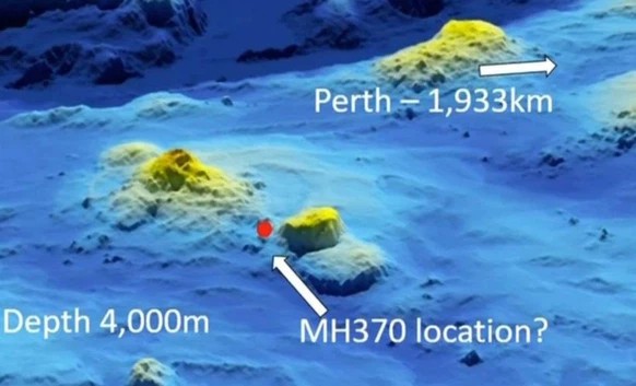 Le lieu présumé du crash du MH370.