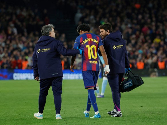 Lamine Yamal a quitté le terrain mercredi soir après s'être fait mal en tirant un penalty.