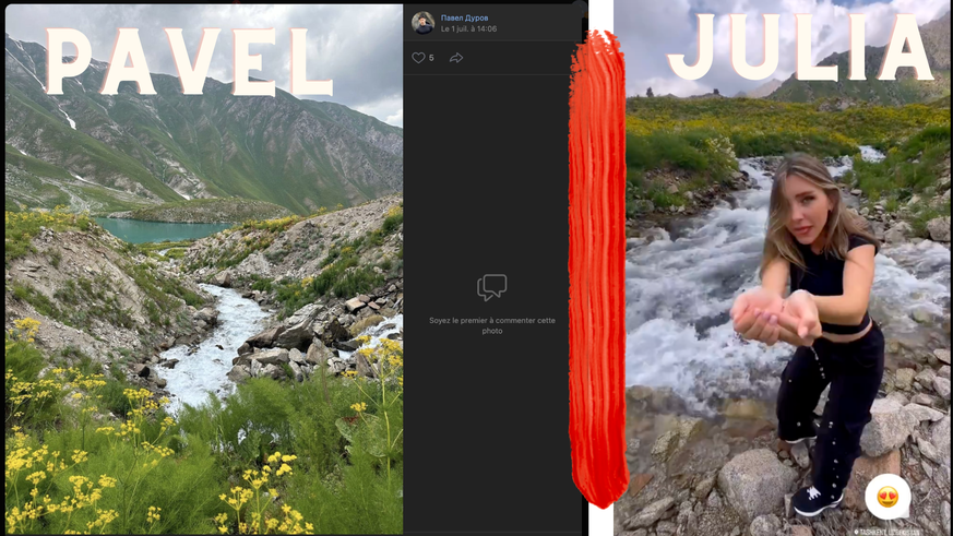 Pavel sur VK (à gauche), Julia sur Instagram dévoilant les paysages de l'Ouzbékistan.