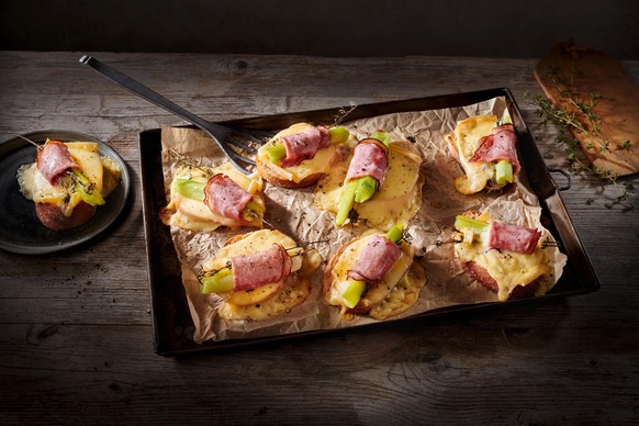 Toasts poireau et jambon