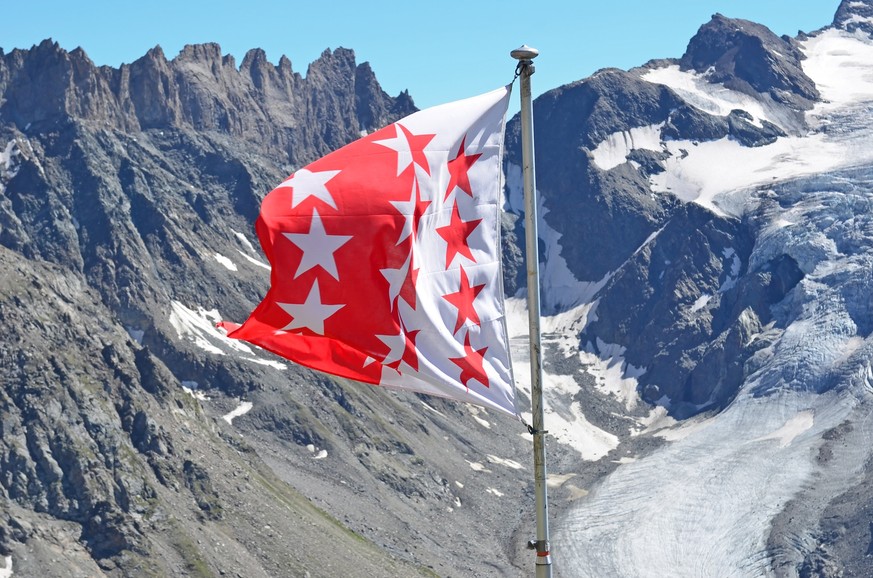 Flagge des Kanton Wallis.