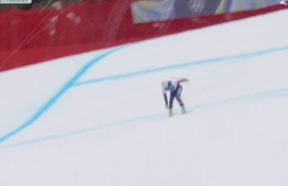 Lindsey Vonn a failli tomber lors du troisième entraînement de la descente des JO.