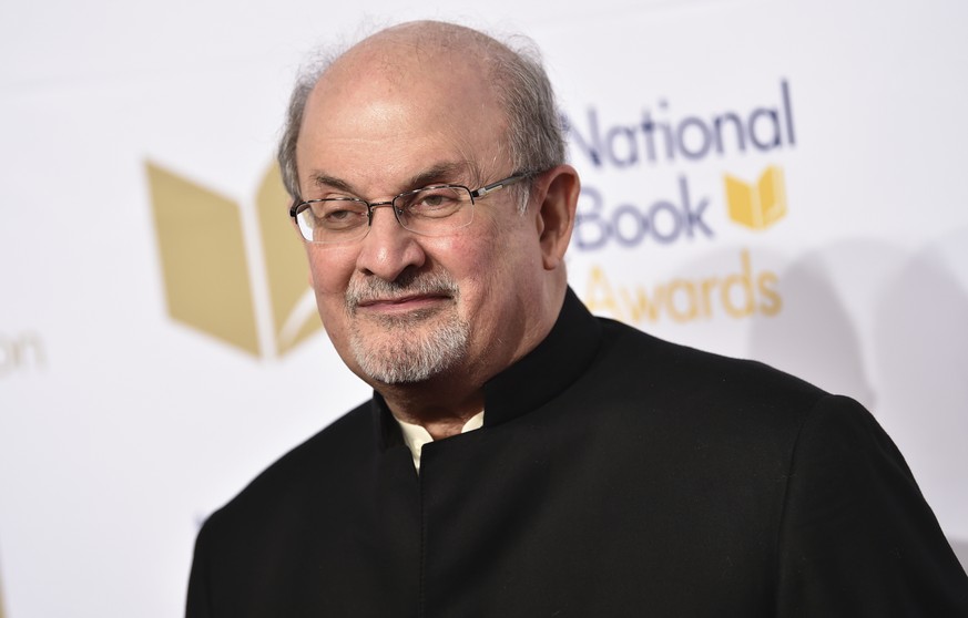 FILE - Salman Rushdie attends the 68th National Book Awards Ceremony and Benefit Dinner on Nov. 15, 2017, in New York. Rushdie was attacked while giving a lecture in western New York. An Associated Pr ...
