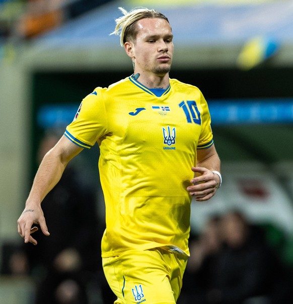 Ukraine v Iceland: UEFA EURO, EM, Europameisterschaft,Fussball 2024 Play-Offs Final Mykhailo Mudryk is playing during the UEFA EURO 2024 Play-Offs final match between Ukraine and Iceland in Wroclaw, o ...