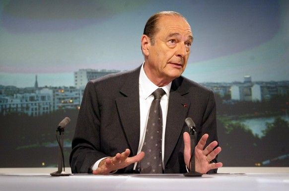 Jacques Chirac lors d'une interview le 24 avril 2002, sur la chaîne France 2.