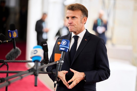 French President Emmanuel Macron arrives at an informal summit in the Danish parliament at Christiansborg Castle in Copenhagen, Wednesday, Oct. 1, 2025. (Thomas Traasdahl/Ritzau Scanpix via AP)
Europe ...