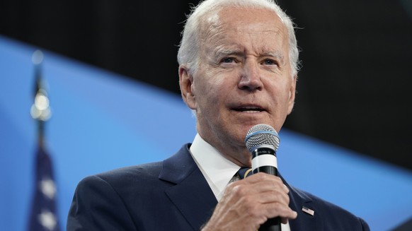 President Joe Biden speaks during a news conference on the final day of the NATO summit in Madrid, Thursday, June 30, 2022. (AP Photo/Susan Walsh)
Joe Biden