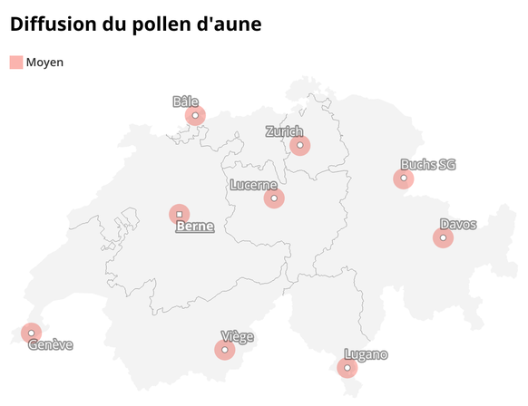 Diffusion du pollen d&#039;aune en Suisse. watson