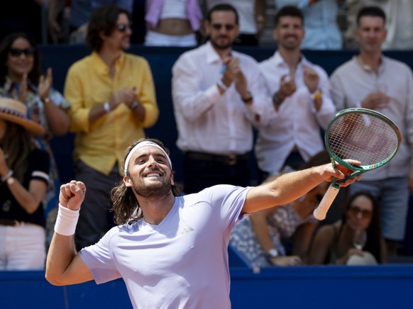 La joie de Stefanos Tsitsipas après son sacre à Gstaad