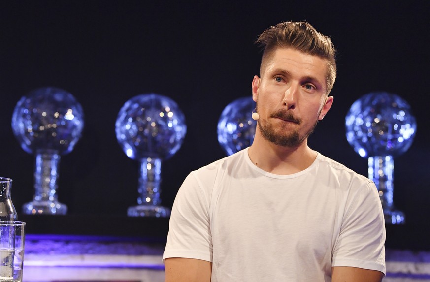 FILE - Austria&#039;s ski star Marcel Hirscher speaks during a press conference announcing the end of his skiing career in Salzburg, Austria, on Sept. 4, 2019. Eight-time overall World Cup champion Hi ...