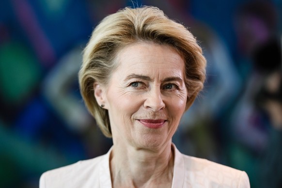 epa07718866 (FILE) - German Defense Minister Ursula von der Leyen at the beginning of a cabinet meeting at the Chancellery in Berlin, Germany, 03 July 2019 (reissued 15 July 2019). Media reports on 15 ...