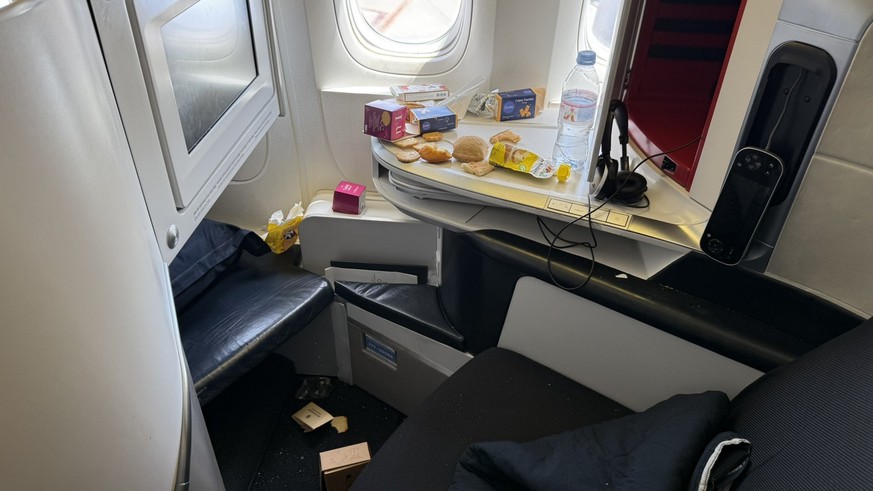 Air France Dreck Abfall Flugzeug kabine
